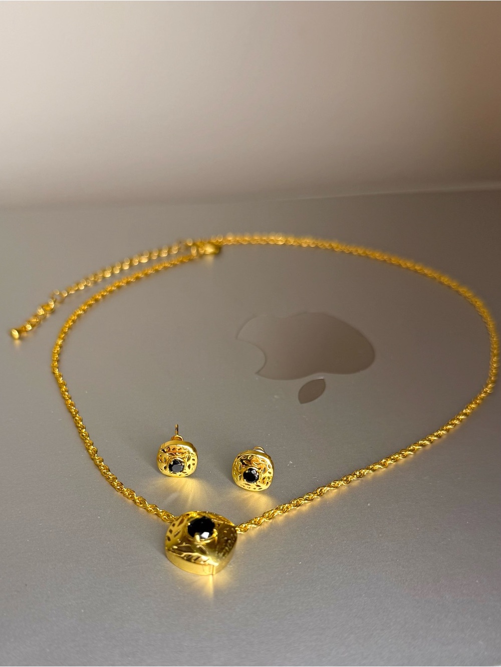 14k Gold Plated Necklace Earring Set